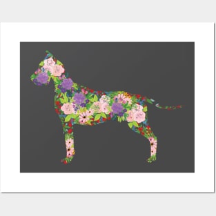 Floral Great Dane Posters and Art